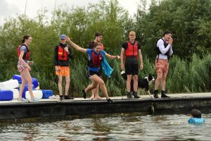 Jumping in the water
