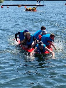 Blue team paddling FOSSC Junior Week 2024
